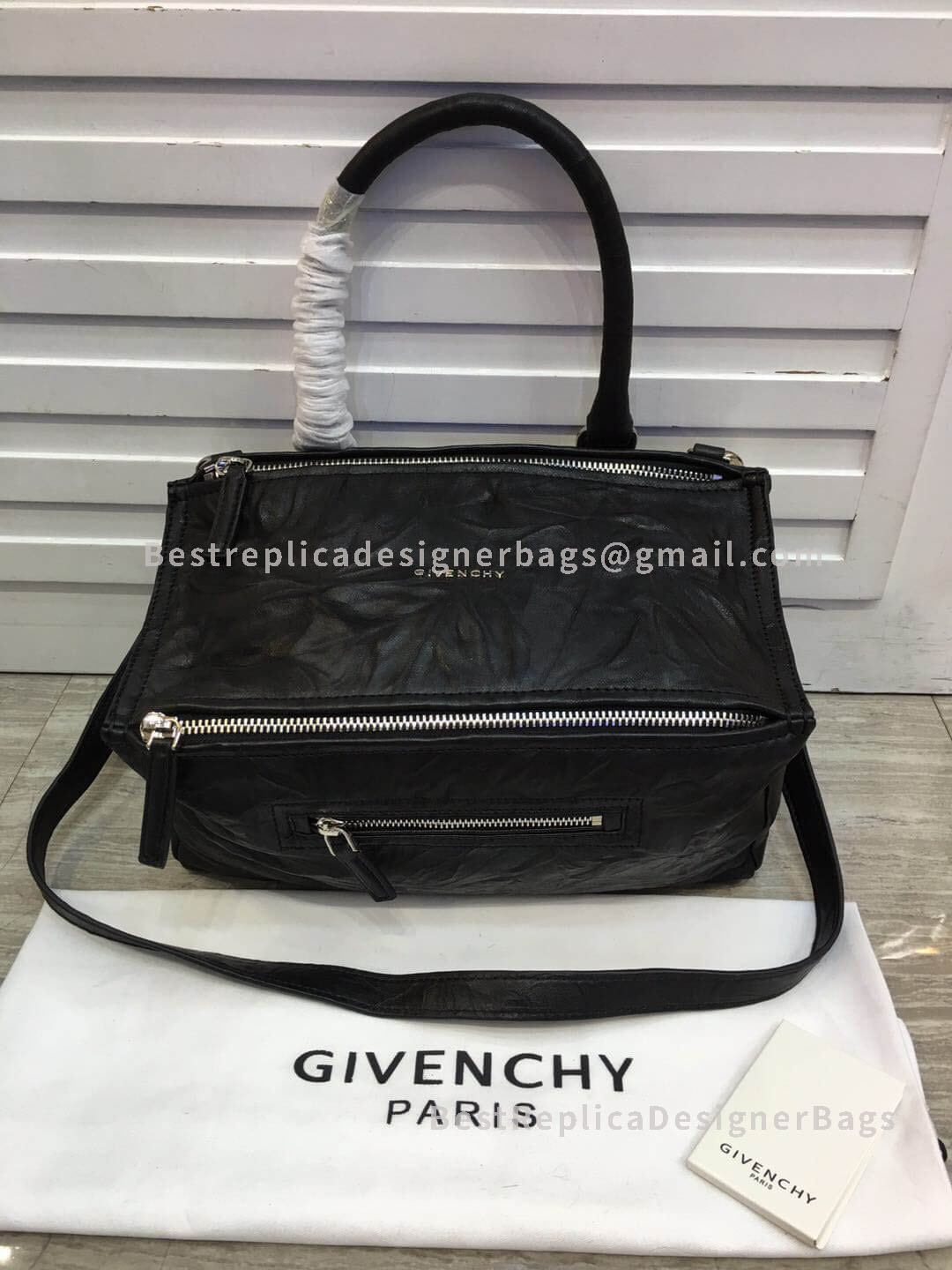 Givenchy Small Pandora Bag In Aged Leather Black SHW 1-28608